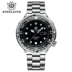 SD1975W STEELDIVE Top Brand Day Function 47.5mm 300M Waterproof Sapphire Glass Ceramic Bezel NH35 Automatic Dive Can Tuna Watch