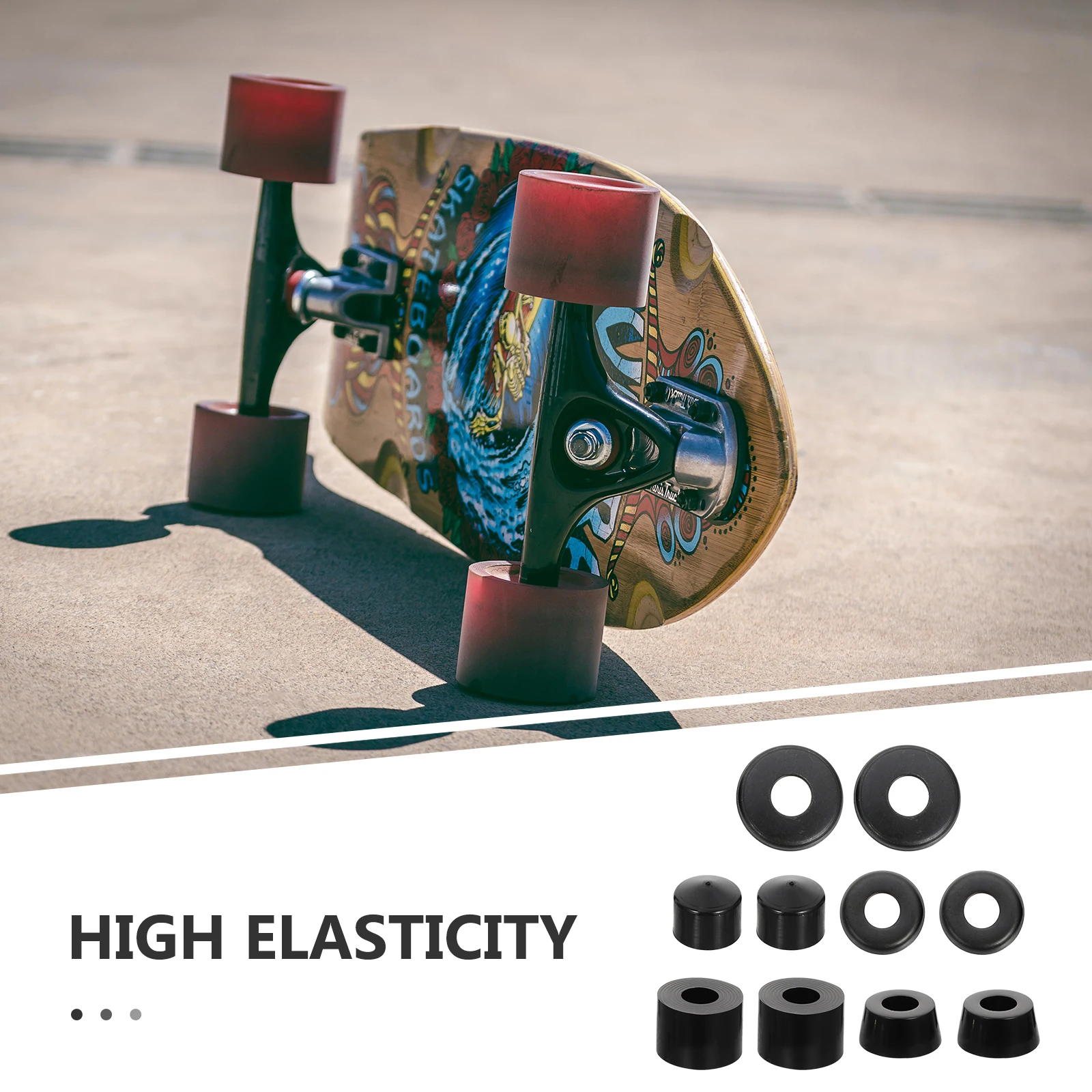 

1 set 1 Set Skateboard Shocking Absorber Kit Pu Material Longboard Truck Replacement Pivot Cups Cushions Shockproof Pads For