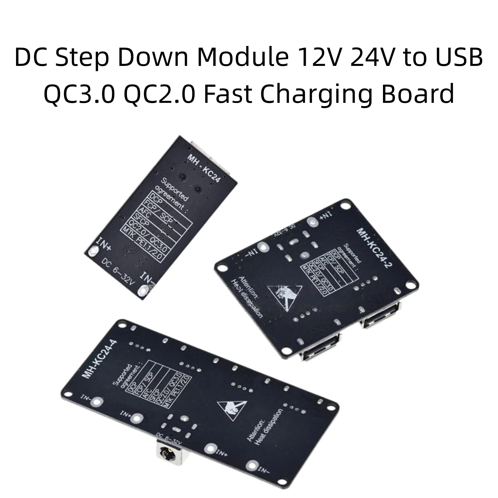 DC Step Down Buck Module 12V 24V Input QC3.0 QC2.0 FCP USB Fast Charging Board for Mobile Phone