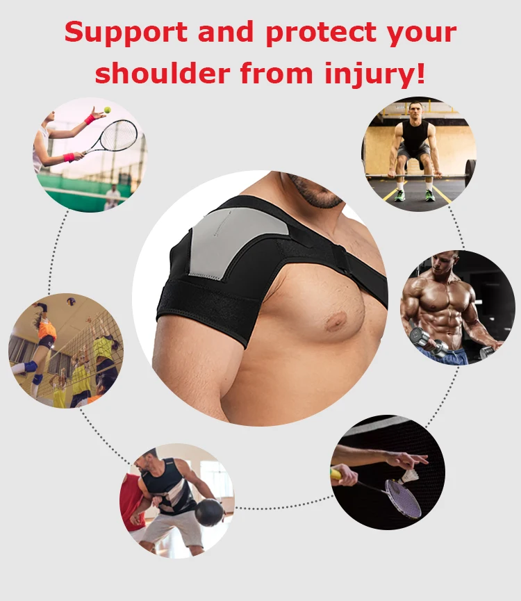 Adjustable Shoulder Brace for Rotator Cuff and AC Joint Pain Relief-Compression Sleeve Dislocated Sholder for Men and Women