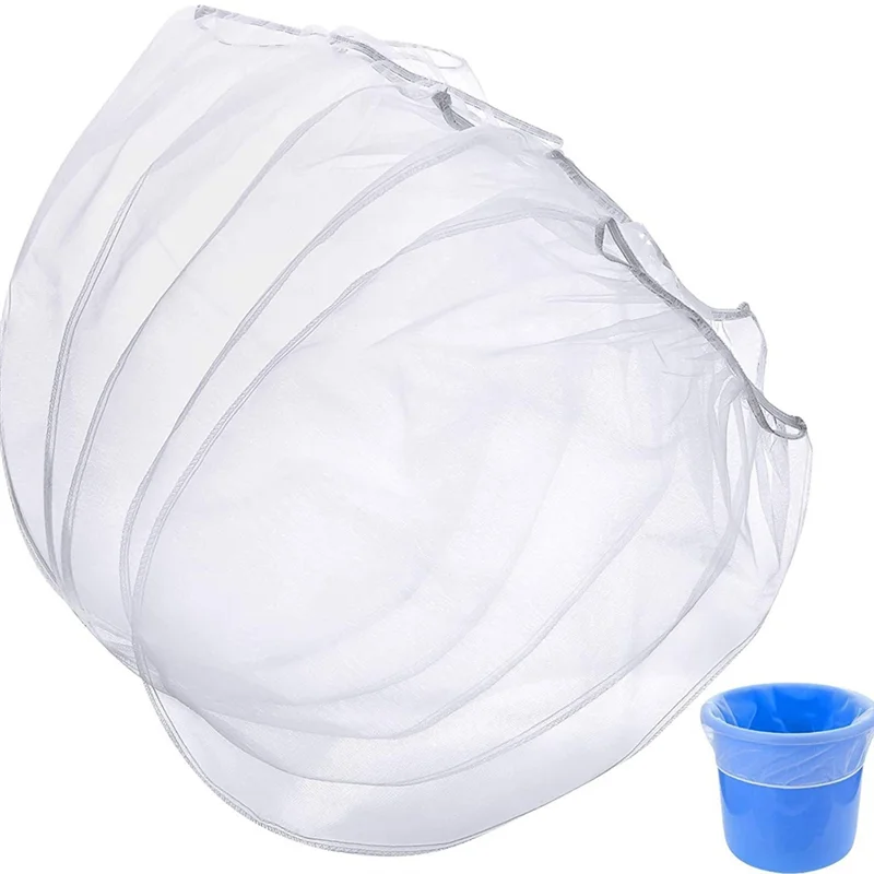 ABUG-Stretchable Drawstring Fine Mesh Strainer Bags 10-Pack-Nylon Filters For Liquids& Garden, Fits 5 Gallon Bucket