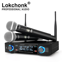 GLXD2 Professional Wireless Microphone system Dual Channel UHF Fixed Frequency Cordless Handheld Dynamic Mic For Karaoke Party