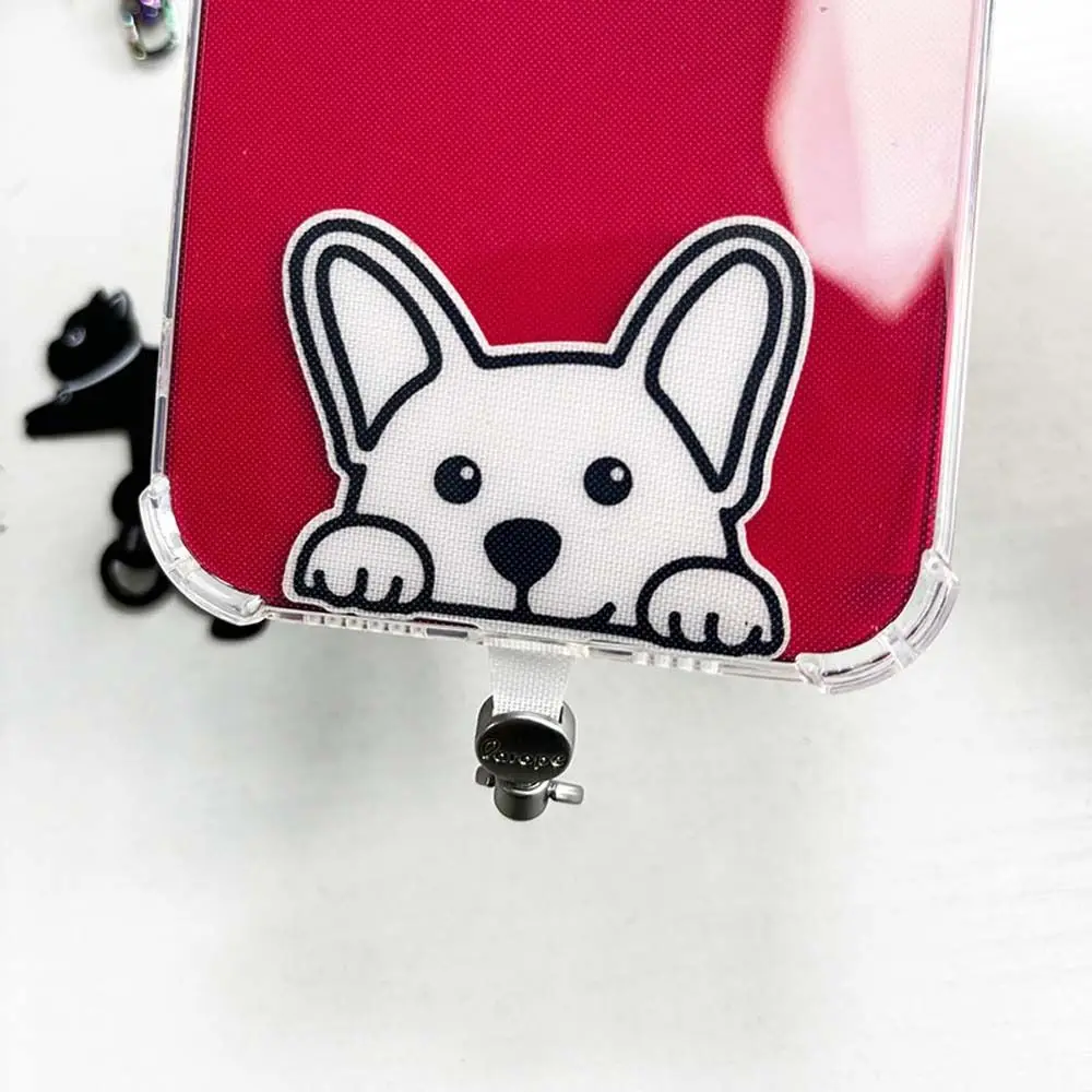 漫画パンダ柄スマホテザータブ安全コネクター360度回転式携帯電話ガスケット猫犬メタルリング携帯電話ストラップパッチ