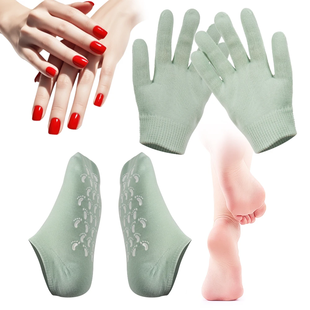 5 pairs, moisturizing gloves and socks, hand and foot skin care gel hydrotherapy moisturizing treatment socks and gloves