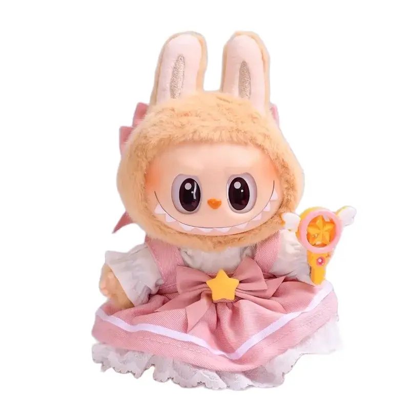 洋服のみ】17cmキーホルダー人形服に適した小さな服魔法の杖リボンピンク多層セットペンダント