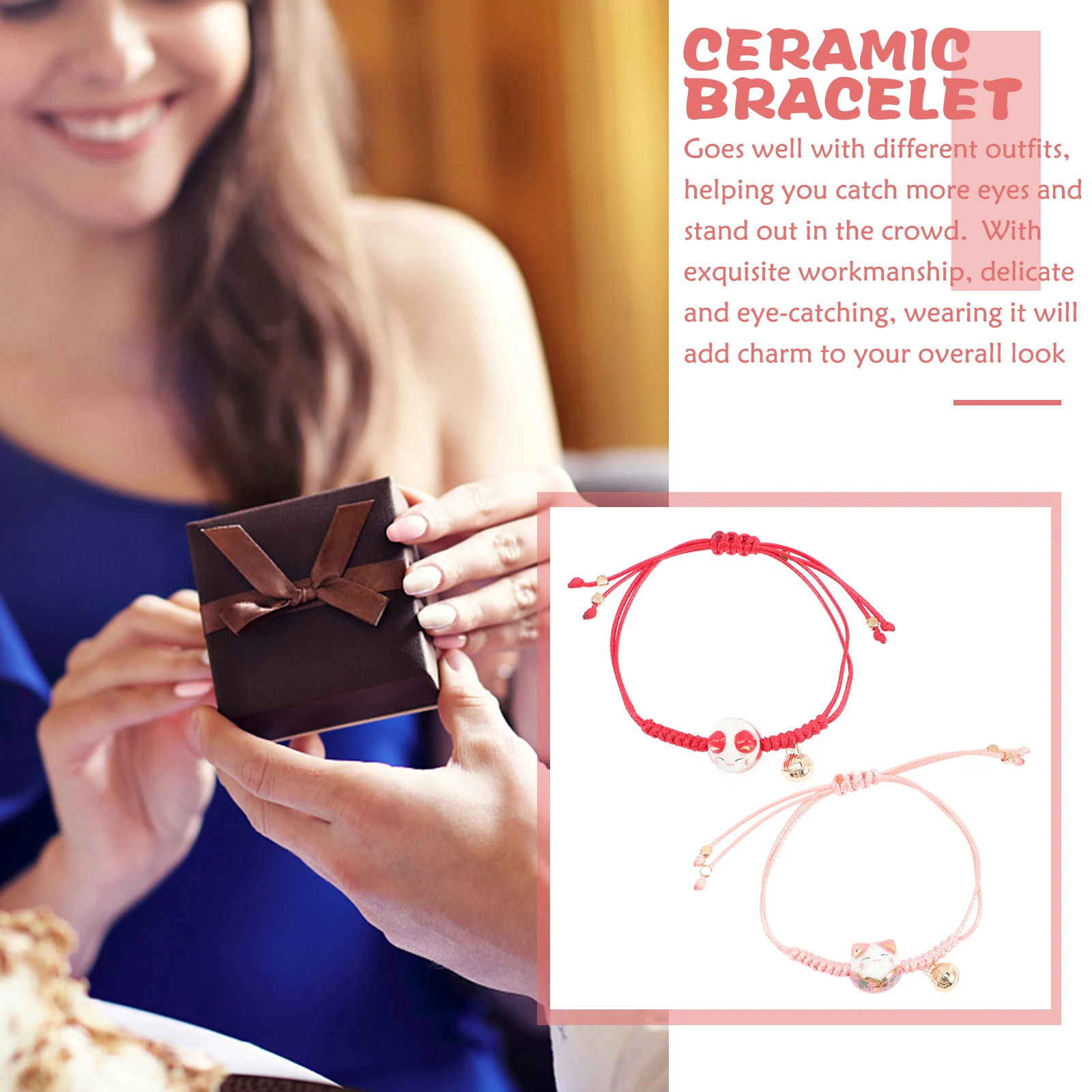 Bracciale da 2 pezzi per donna Corda intrecciata intrecciata cinese Fascino dell'amicizia Accessorio di moda durevole Polso da indossare ogni giorno