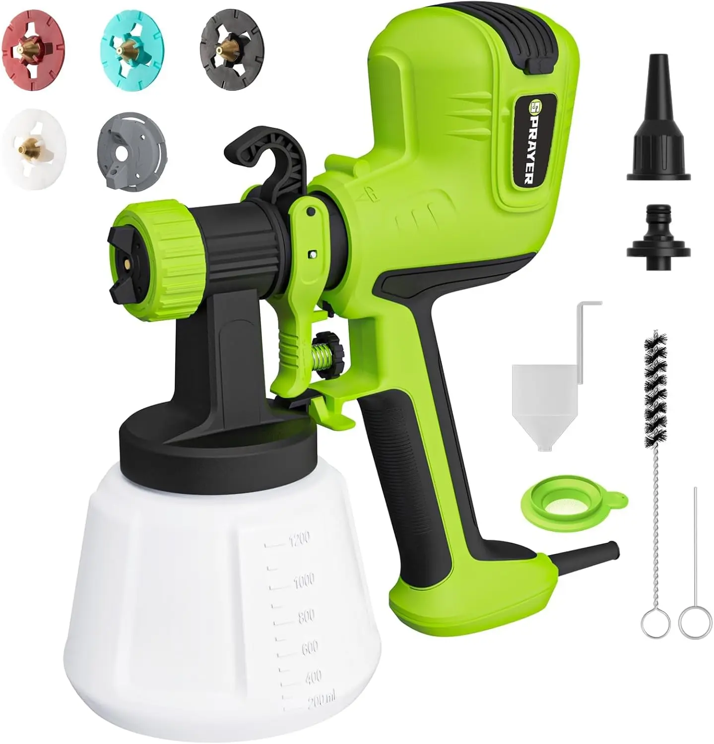 

700W HVLP Electric Paint Spray Gun with 4 Nozzles, 3 Patterns for Home Furniture, Walls, Cabinets