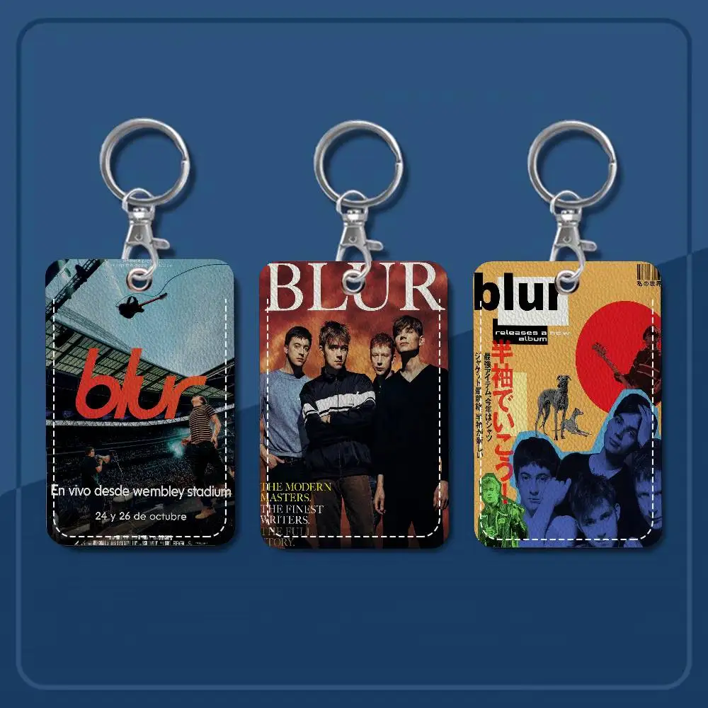 B-Blur Band Style PU Access Card Holder with Keychain - Executive Protection for Bank card,Subway, Bus Card case
