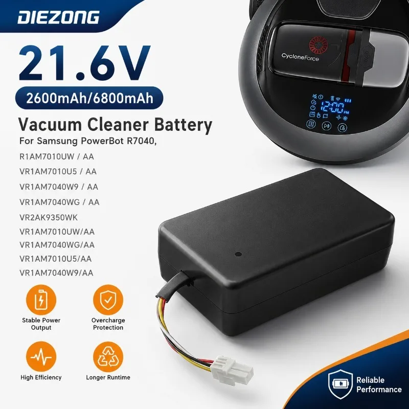 NOUVEAU 2026 PowerBot Cyclone Force R7040 Haute Performance DJ96-00193B, DJ96-00193E Haute Qualité Expédition Rapide Autonomie Prolongée