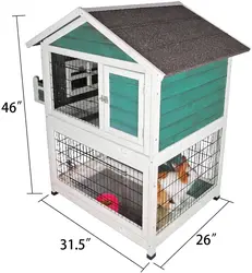 토끼 허치용 하이 퀄리티 및 전문 야외 나무 케이지, 42.5x30x46 인치