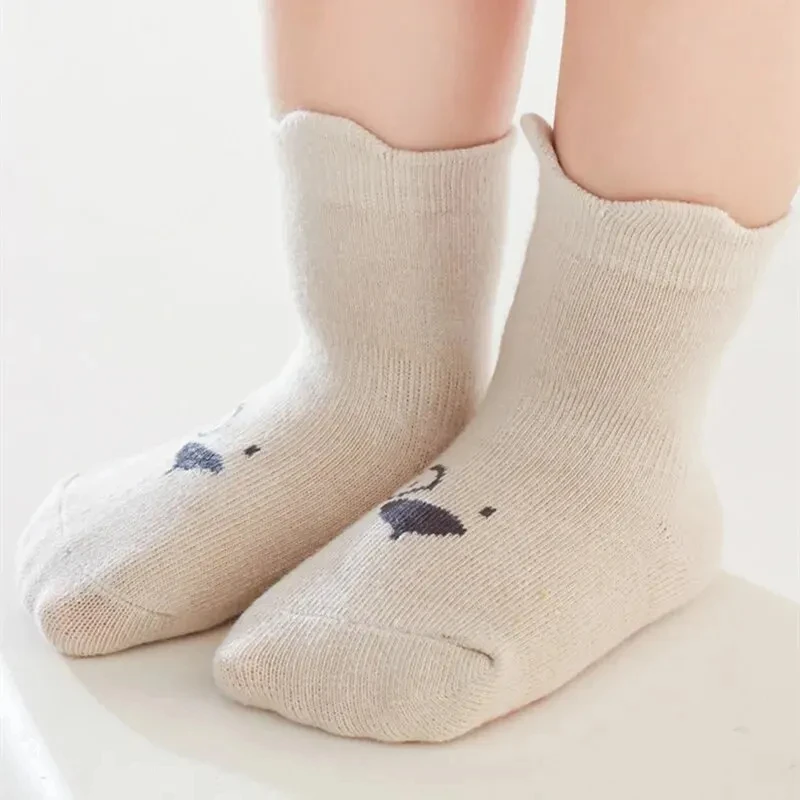 Chaussettes en coton peigné pour enfants, chaussettes d'intérieur pour tout-petits, chaussettes de sol pour garçons et filles, chaussettes confortables pour bébé, chaussettes en coton tube doux