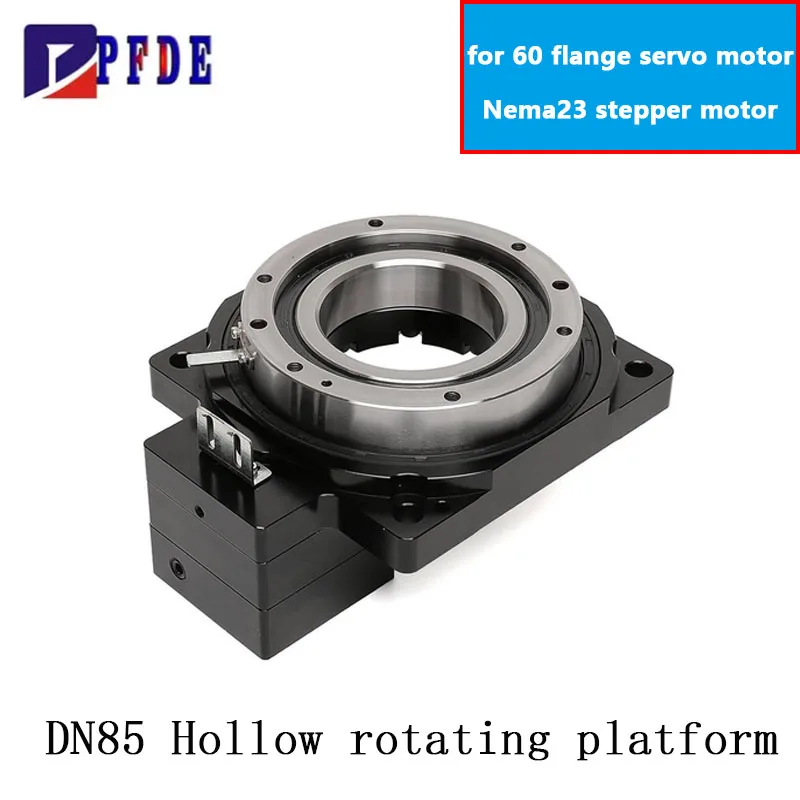 منصة دوارة مجوفة عالية الدقة لتحديد المواقع الدوارة لمحرك متدرج Nema23 استبدال محرك المحرك ومؤشر الكاميرا ﻿