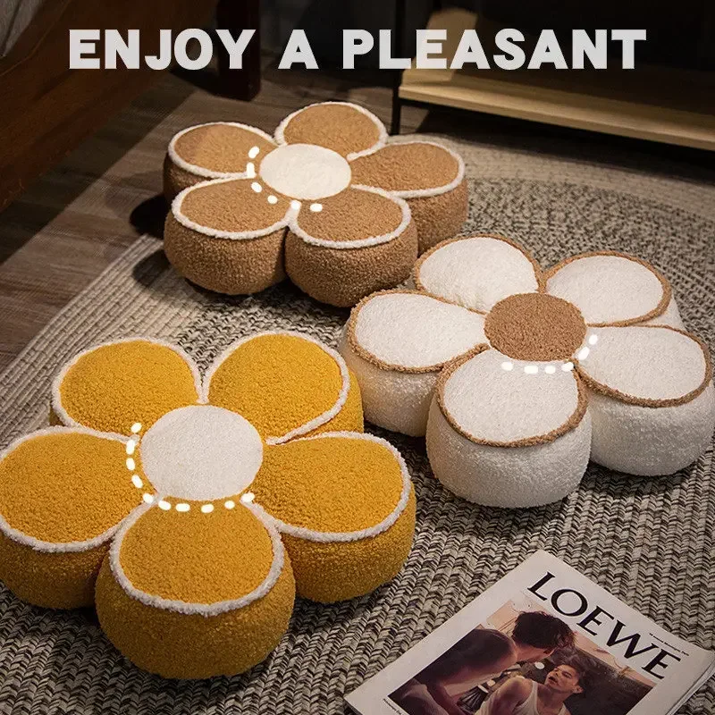 2024 INS Petal Pouf Seat Cushion Thick Flower Pillow Cute Seat Cushion Aesthetic Floor Cushion Decorative Throw Pillow for Bed