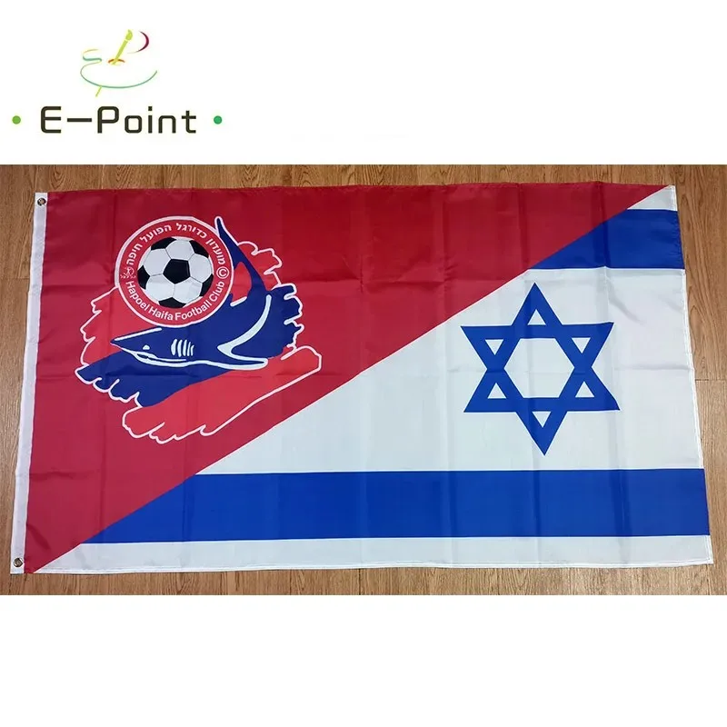 FLAG 3x5FT Half Israel Hapoel Haifa FC Flag Suitable for rooms, garage bar with four brass rings