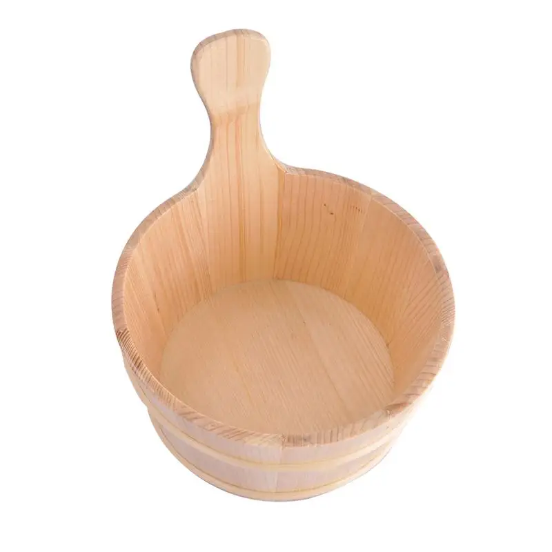 

Sauna Bucket Wooden Ladle Andset Spa Pail Accessories Wood Spoon Footwater Bathing Ladel Tub Scoop Kit Bath Bowl Set