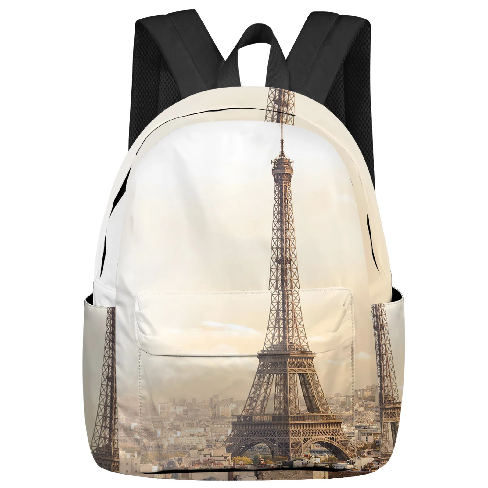 Mochila de Ciudad de construcción de la Torre Eiffel para hombres y mujeres, bolsas escolares para estudiantes adolescentes, mochila personalizada para computadora portátil, bolsa de viaje