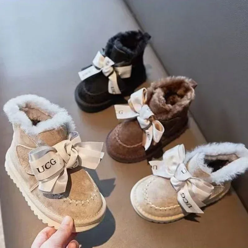 Winter Girl Snow Boot Plush Insulation Cotton Boot Baby Thick Sloe Round Toe Princess Short Boot Ankle Boots