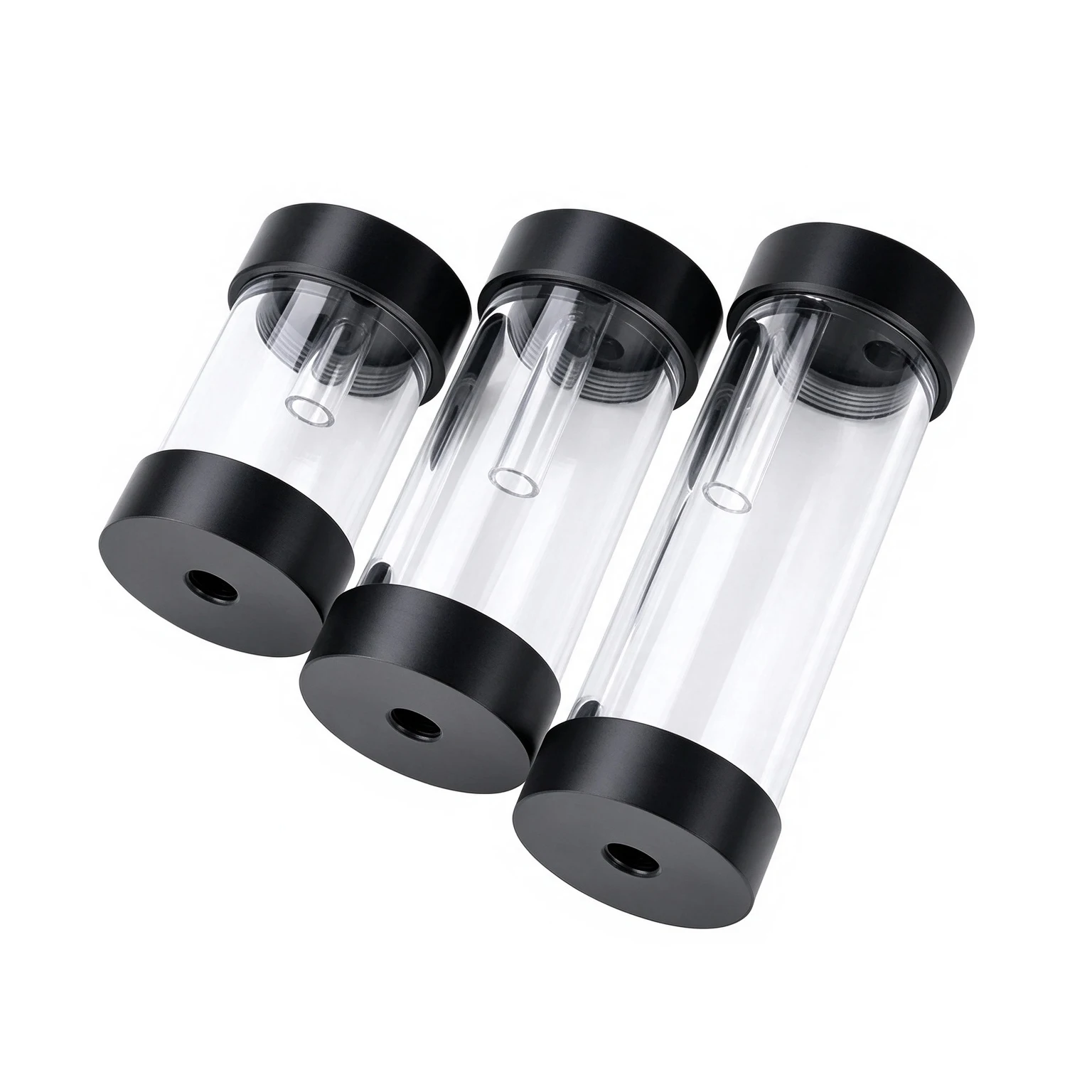 PanoCooling 50mm Transparent Acrylic Cylindrical Water Cooling Reservoir External Thread PC Liquid Cooling Tank for DIY