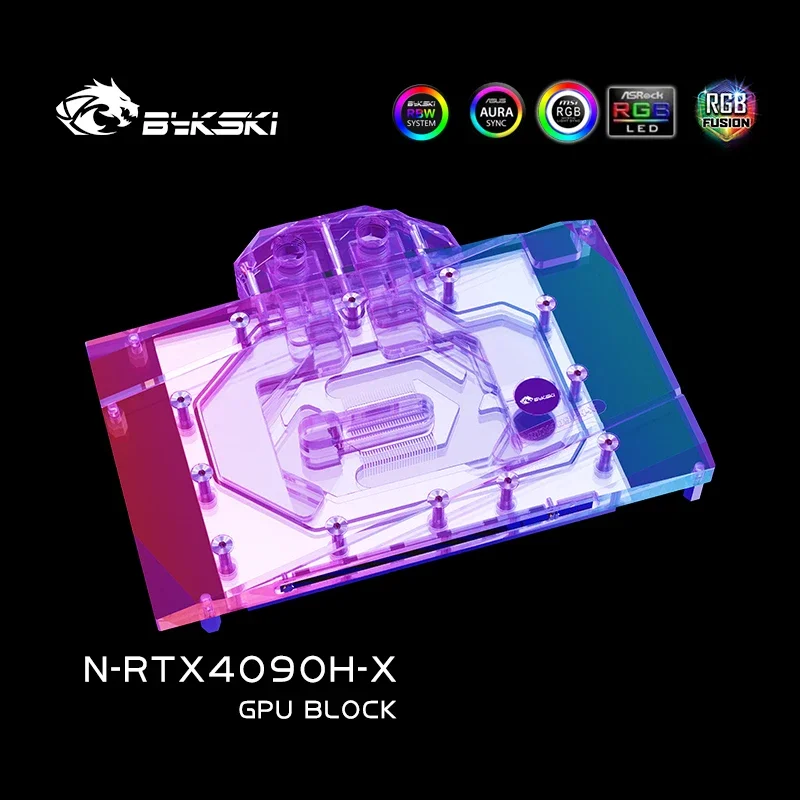 Bykski N-RTX4090H-X Water Block for NVIDIA GeForce RTX 4090 AIC Reference Edition GPU Card /Prevent Corrosion /Dense Waterways