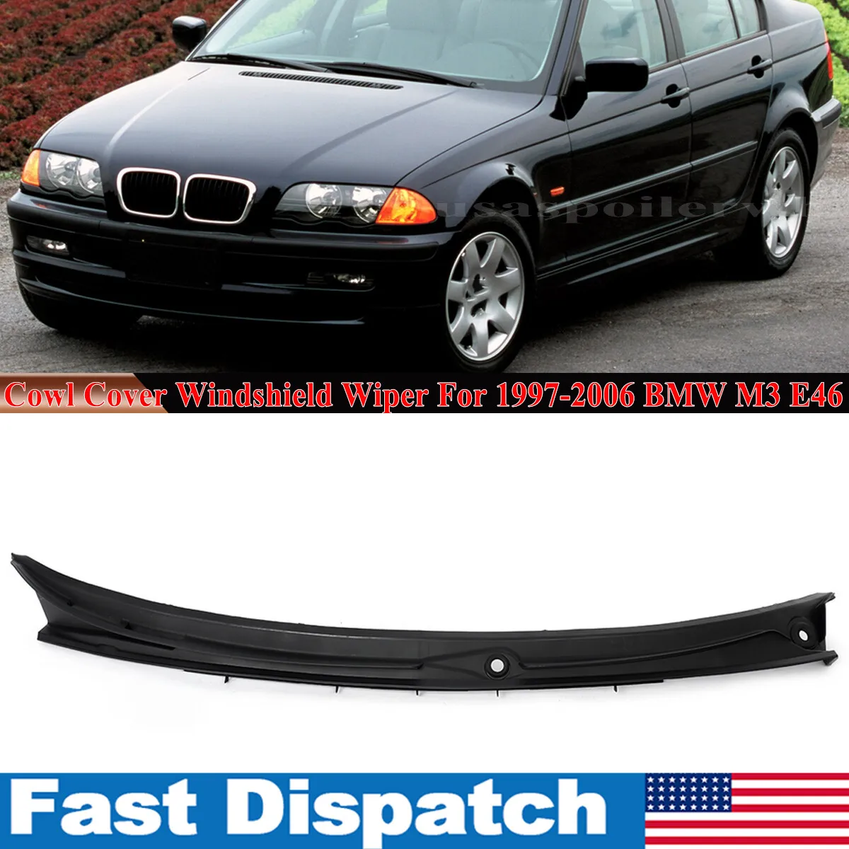 Windshield Flow Guide Plate Replace For BMW E46 M3 3 Series 323i 325i 328i 1997-2006 Lower Motor Cowl Windshield Wiper only LHD