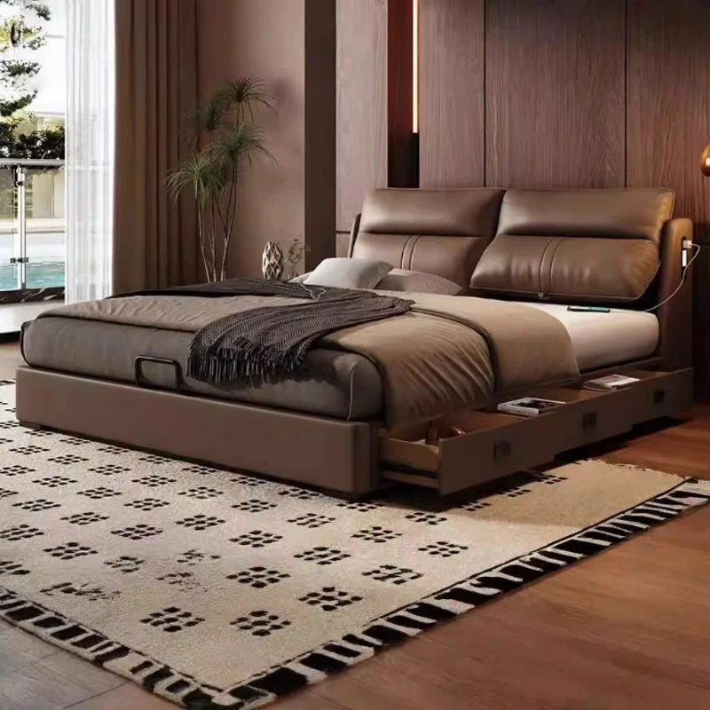 xx-Comforter Double Bed Luxury Italian Full Size Bedroom Double Bed Bases Headboards Bedframe Lit 2 Personnes Furniture^
