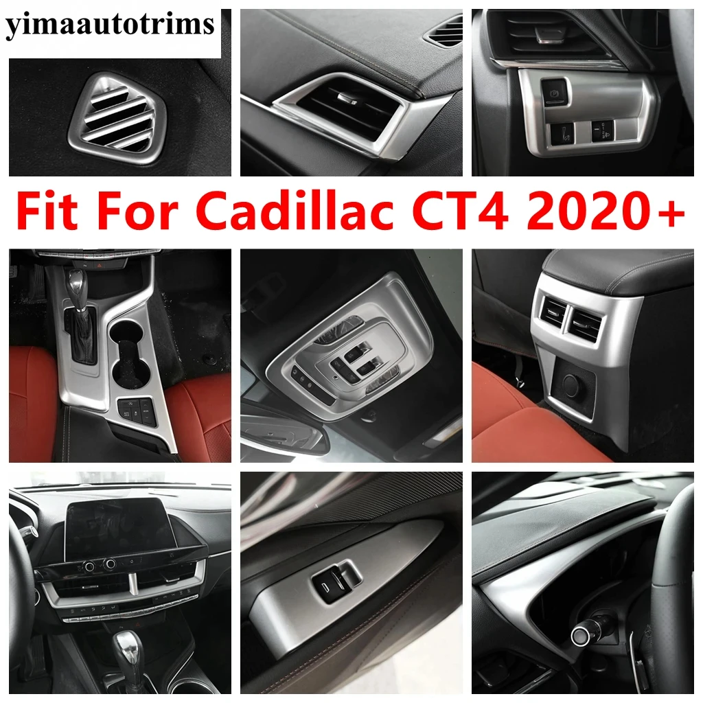 

Matte Front Water Cup Panel / Steering Wheel / Window Lift / Handle Bowl Cover Trim Accessories For Cadillac CT4 2020 2021 2022