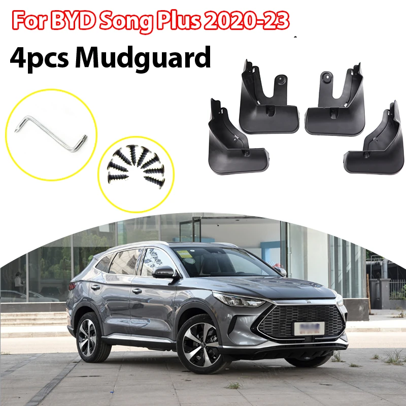 

Front and Rear Mudguards Car Durable Fender Mud Flaps Splash Guards for BYD Song Plus EV DM-i 2020-2023 Mudflaps Splash Guards