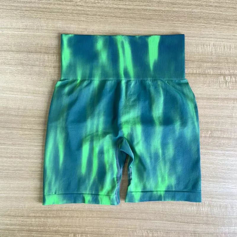 New Aurora Tie-dye Yoga pantaloni pancia pesca Hip-lifting pantaloni Fitness pantaloncini sportivi da donna pantaloncini da Yoga abbigliamento esterno