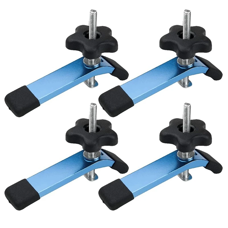 

4 Pack T-Track Hold Down Clamp With T Bolts & Silder,Aluminum Alloy T Track Clamps For Woodworking