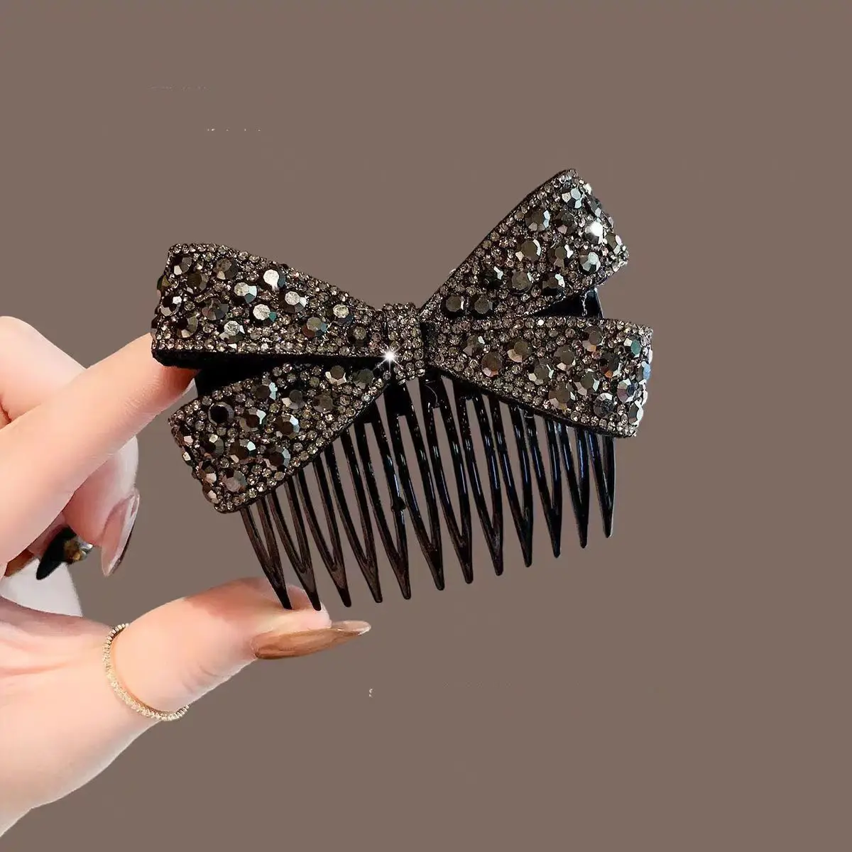 Strass-Schleifenkamm für Ponyfrisuren, Neuer Exquisiter Glitzer-Diamant-Haarkamm für Damen, Hochwertiger Haarkamm für abstehende Haare – Detail 4
