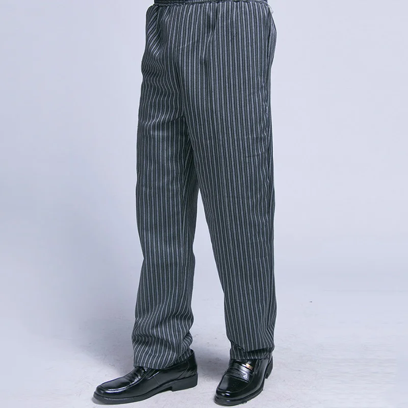 Pantalones de Chef para hombre, pantalón largo con cintura elástica para Hotel, restaurante, cocina, servicio de comida, uniforme