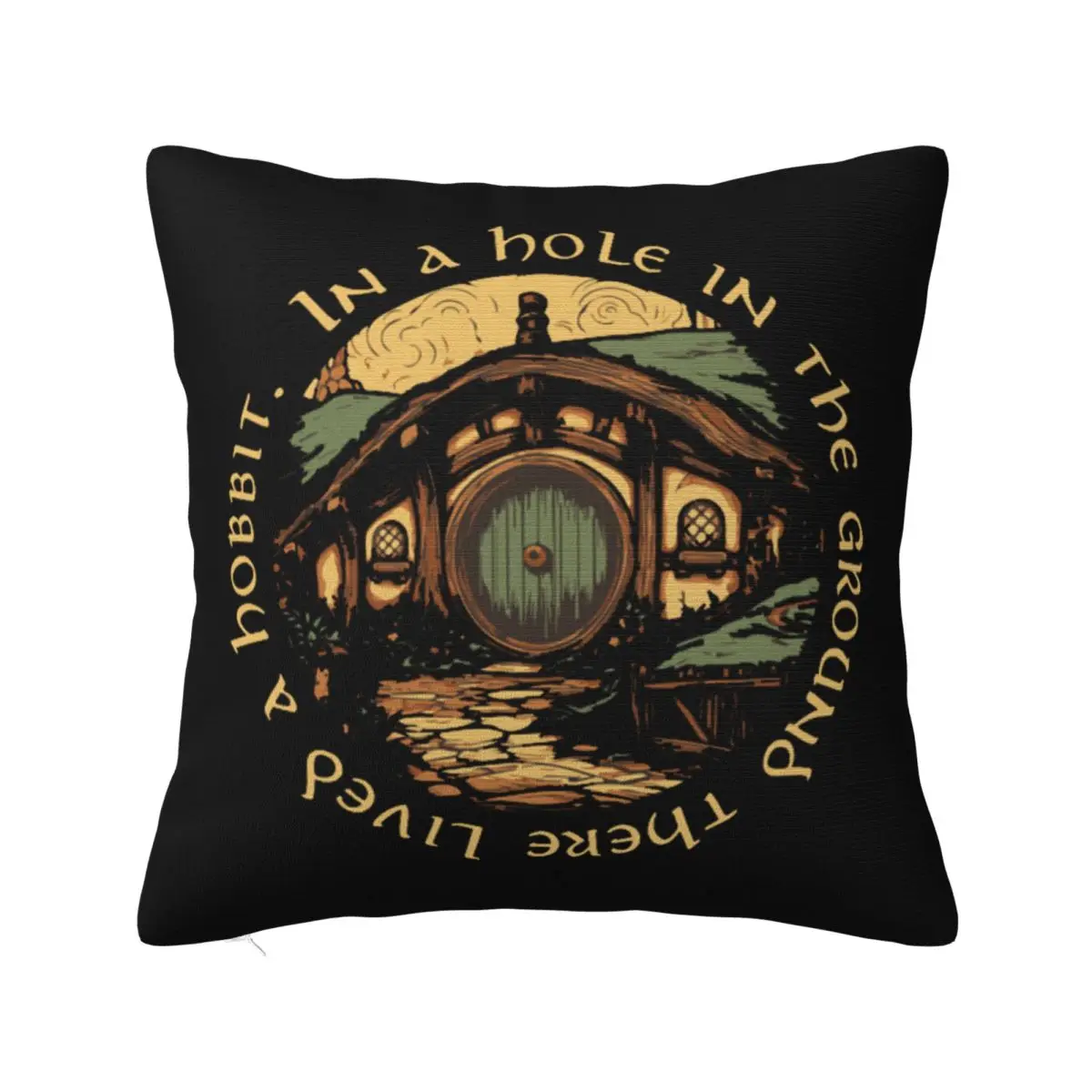 In A Hole In The Ground There Lived A Hobbit Square Pillowcase Pillow Cover Cushion Zip Decorative Throw Pillow for Home Sofa