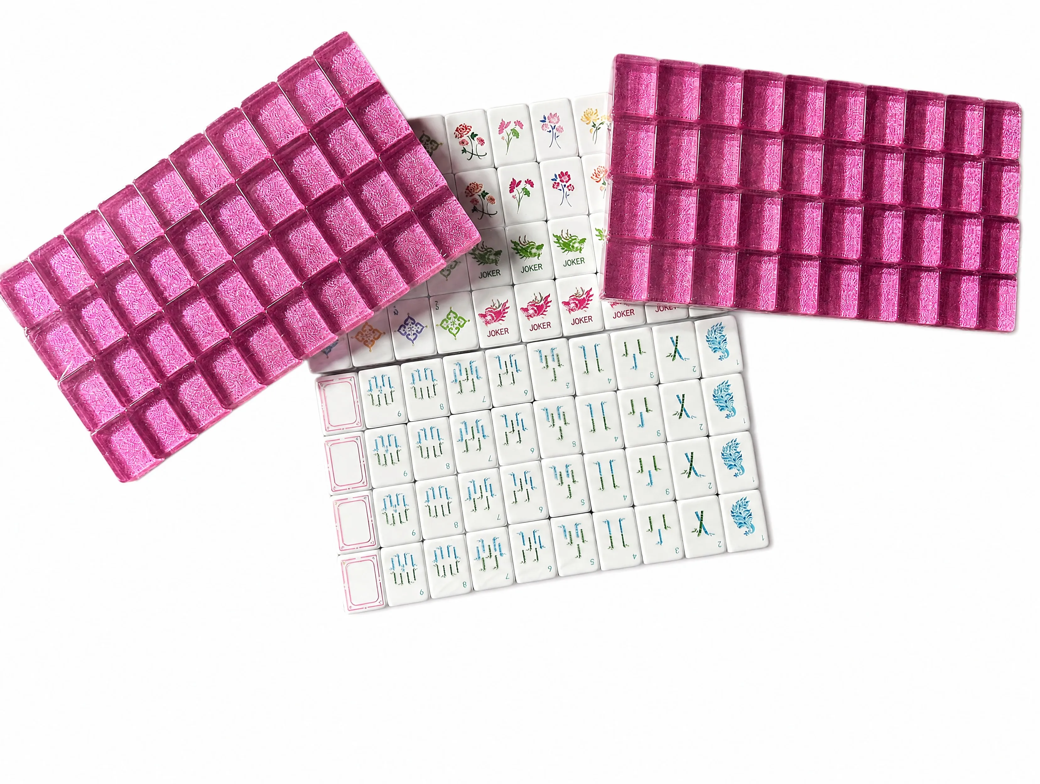 Luxury American Mahjong Set 160 Engraved Tiles Professional Mahjong Game Set for Sunday Game Party Gift