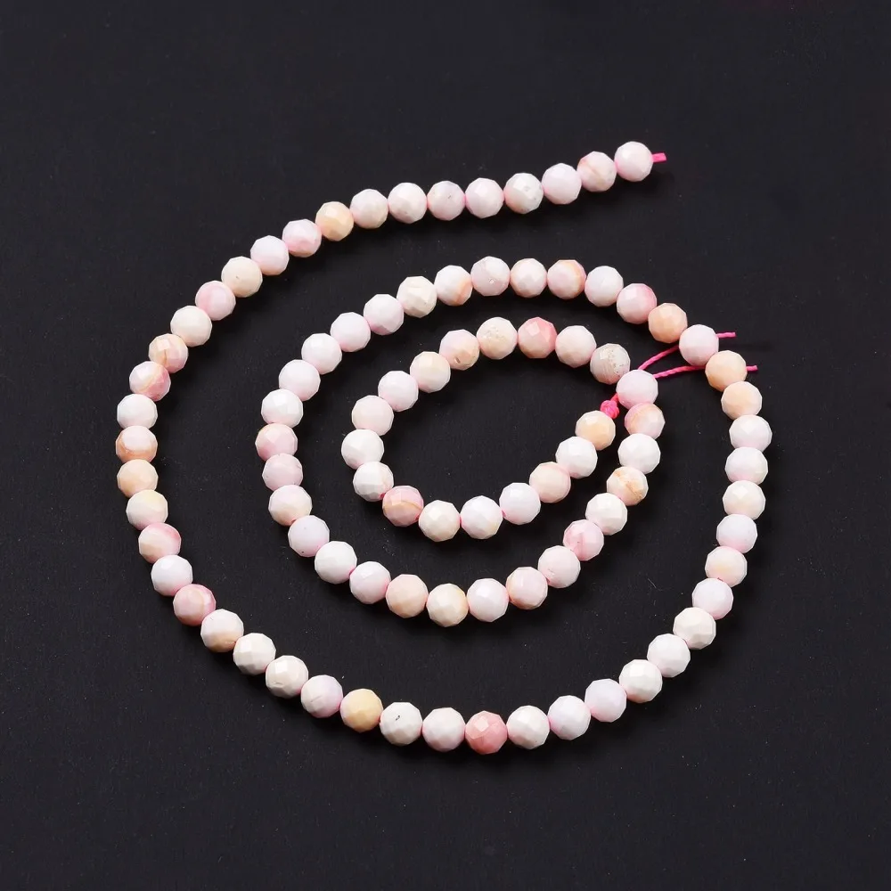 5 Strands Natural Shell Beads 3mm 4mm Pink Faceted Round Loose Seashell Pearls Bead for Jewelry DIY Necklace Bracelet Charm Bead
