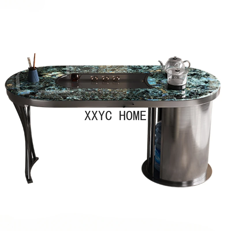 

Modern Light Luxury Tea Making Table Balcony Microlite Tea Table Designer Model Small Stone Plate Tea Table