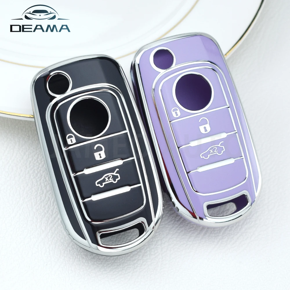 TPU Folding Key Car Remote Key Case Cover Shell For FIAT Tipo Toro Nuovo Freedom 500X Doblo Argo Grazie Protector Accessories