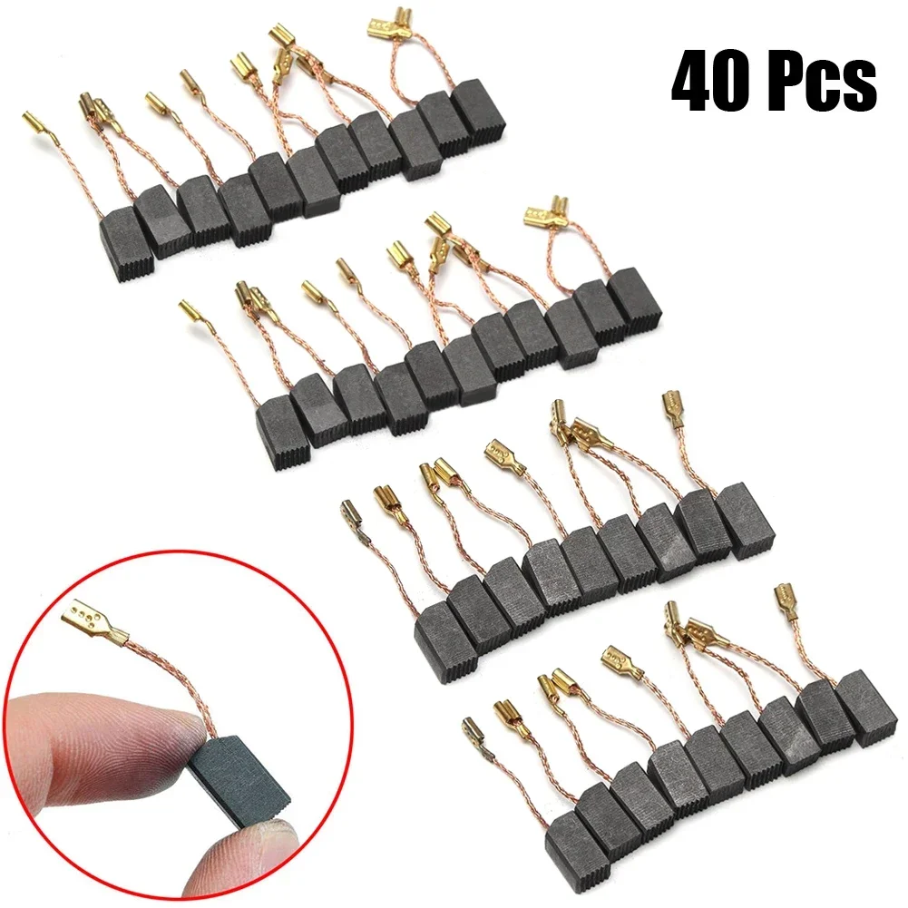 40pcs/set Motor Carbon Brushes Set Graphite Copper Carbon Brushes For Electric Hammer Electric Drill Angle Grinder 6x8x14mm