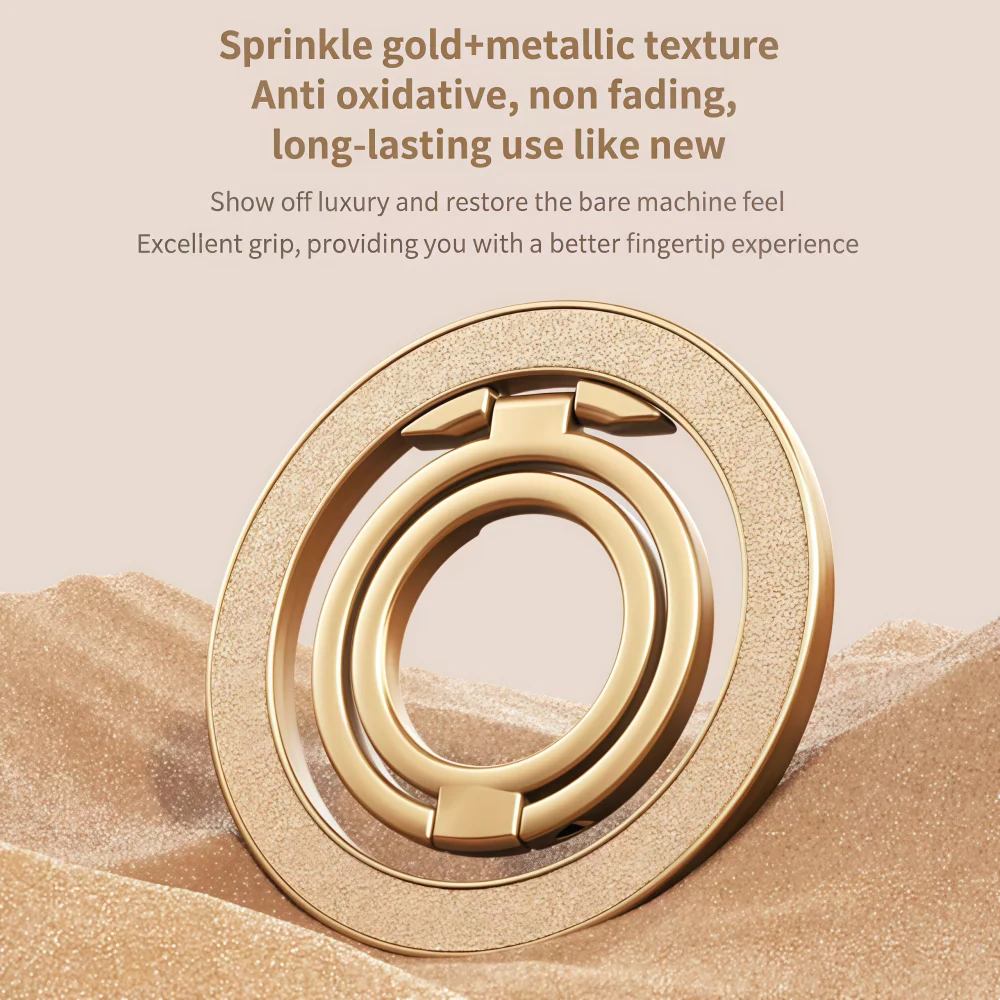 Cell Phone Double-sided Magnetic Holder for Double Finger Ring Rotatable Folding Bracket for iPhone 17 16 15 pro Samsung