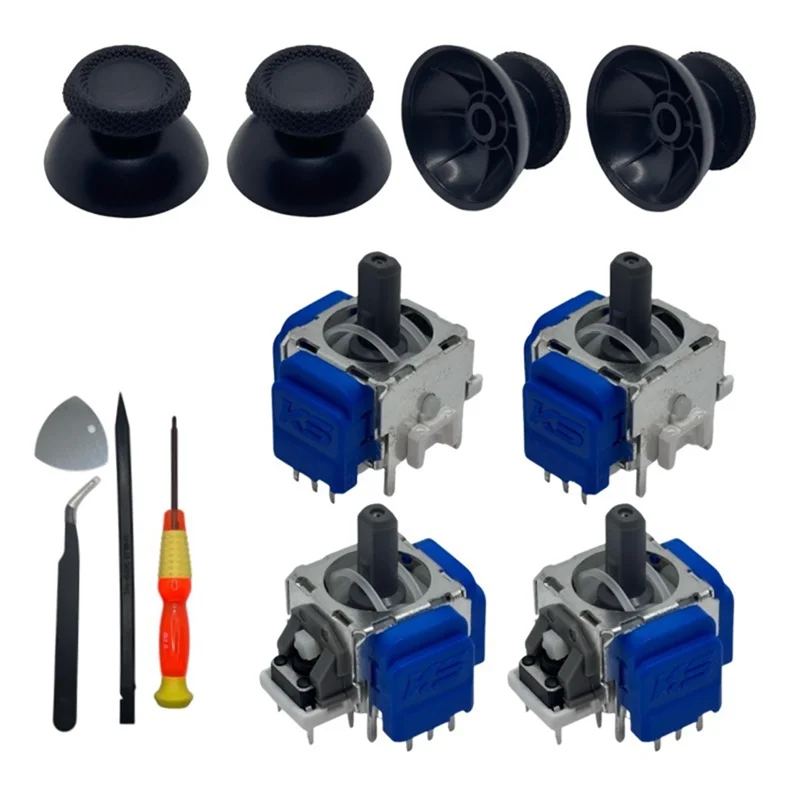 عصا التحكم الكهرومغناطيسية TMR + غطاء عصا التحكم لوحدة تحكم ألعاب PS5 عصا التحكم المقاومة المغناطيسية لنفق تناظري