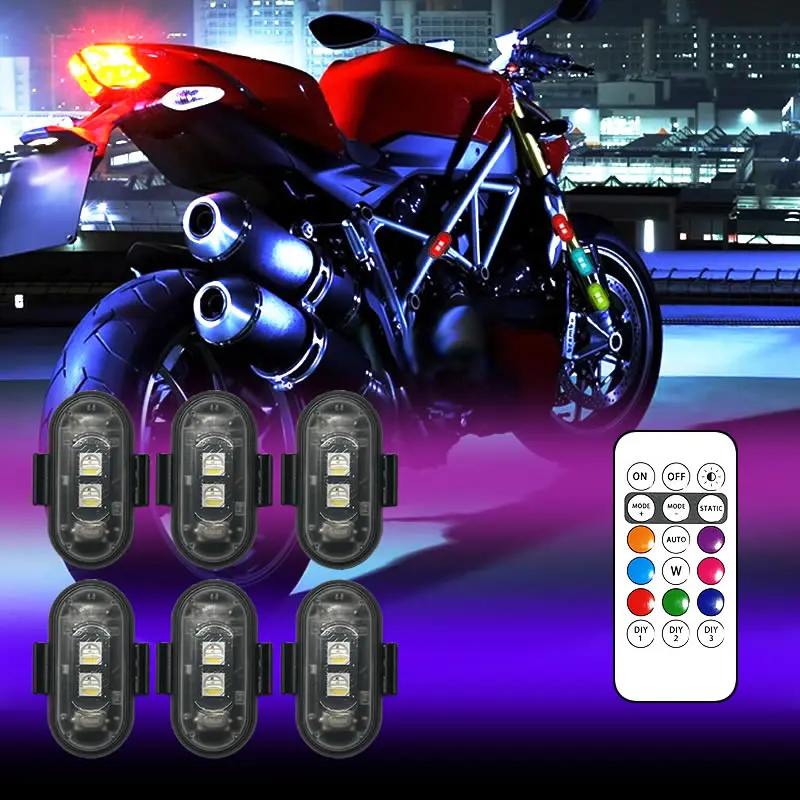 light Up the Night RGB LED Aircraft Strobe Lights for Motorcycles,Airplanes & Helicopters,Car. Control Color easy, recharg