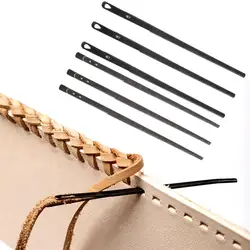 5 Piece Steel Double Hole Leather Rope Lace Needles 56mm DIY Leather Sewing Craft Tool Leather Kit Tools Hand Sewing Needles