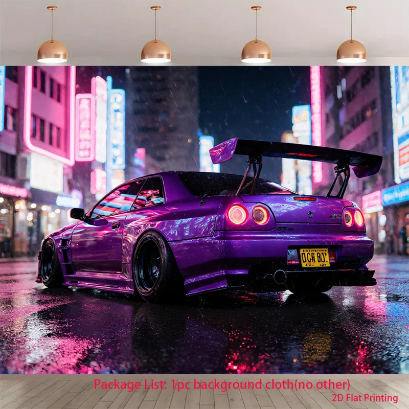 1 pieza-pancarta de coche deportivo púrpura estilo-adecuada para fiestas, fotografía, coche-decoración multifuncional Drift Mania,wsj