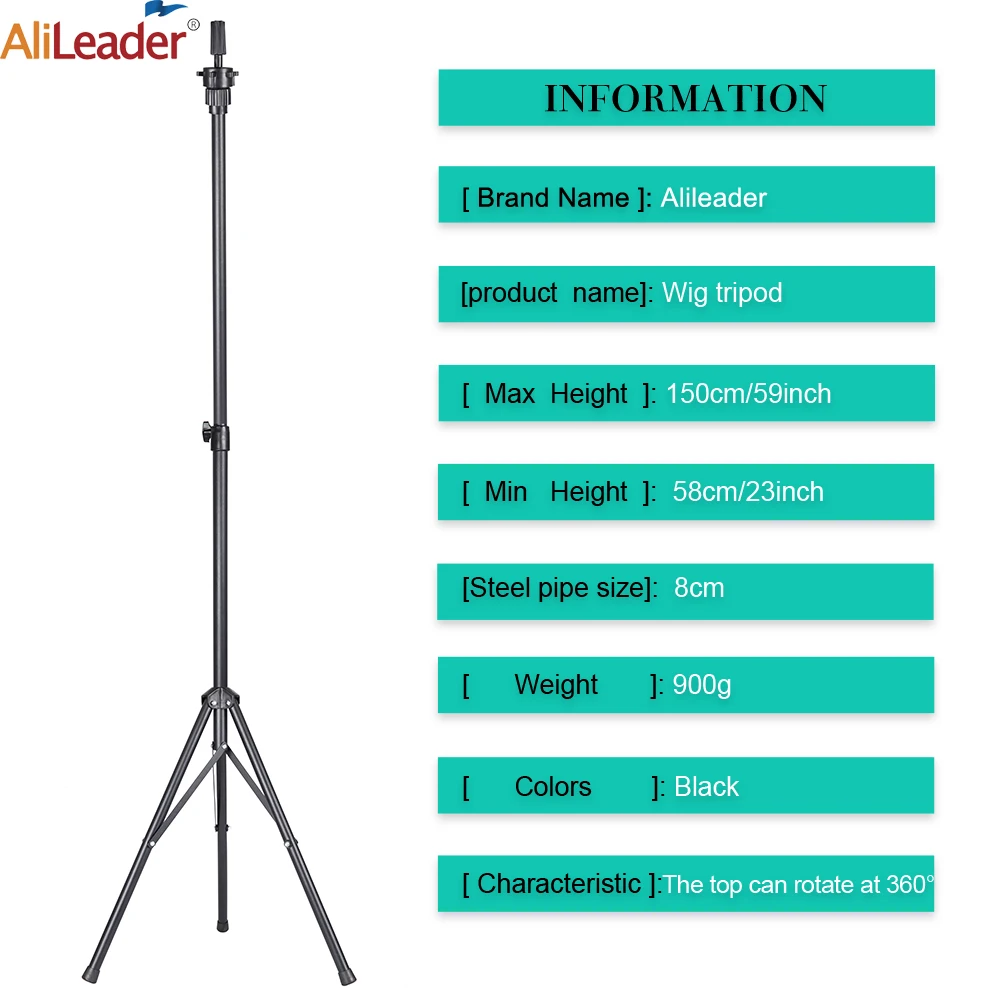 Wig Stand Tripod Adjustable Wig Head Stand 150Cm Metal Mannequin Head Stand Tripod For Wig Mannequin Head Holder For Display