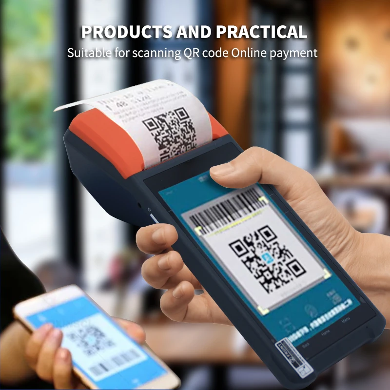 Terminal de point de vente thermique Android 8.1, imprimante de reçus intégrée 58mm, compatible avec Loyverse, application de point de vente, mini point de vente