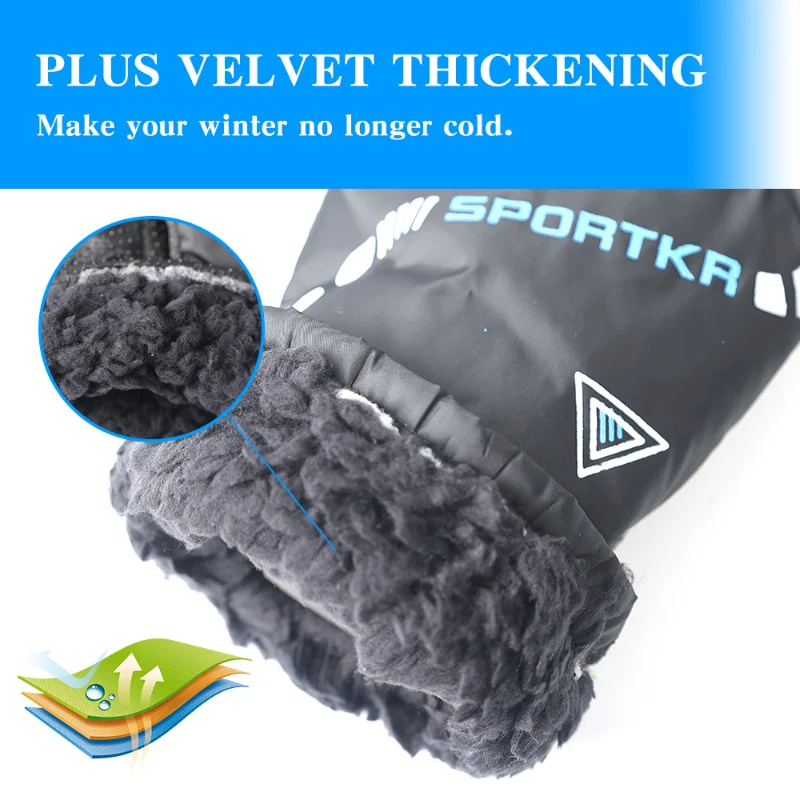 Winter Cycling Gloves Men Outdoor Waterproof Skiing Riding Hiking Motorcycle Warm Mitten Gloves Unisex Thermal Sport Gloves image 3