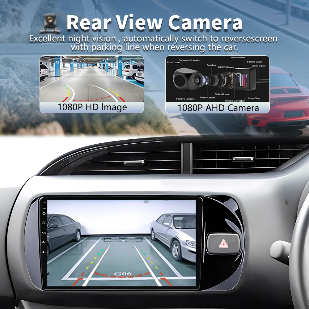 التوصيل والتشغيل أندرويد 15 Carplay لتويوتا فيتز 3 XP130 2014 - 2019 راديو السيارة الوسائط المتعددة مشغل فيديو الملاحة لتحديد المواقع ستيريو