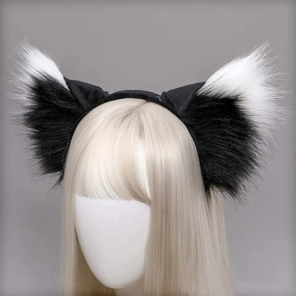 Plush fox cat ears headband