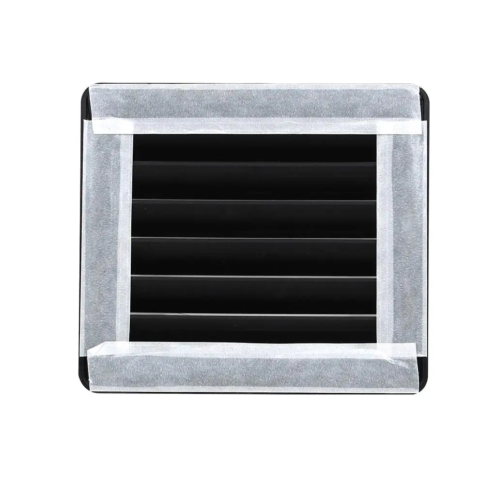 Rejilla de ventilación para embarcaciones, caravanas, yates, vehículos recreativos y uso doméstico, de ABS, color negro, con 6 ranuras, 140x126 mm, cubierta de ventilación de escape de pared, duradera.