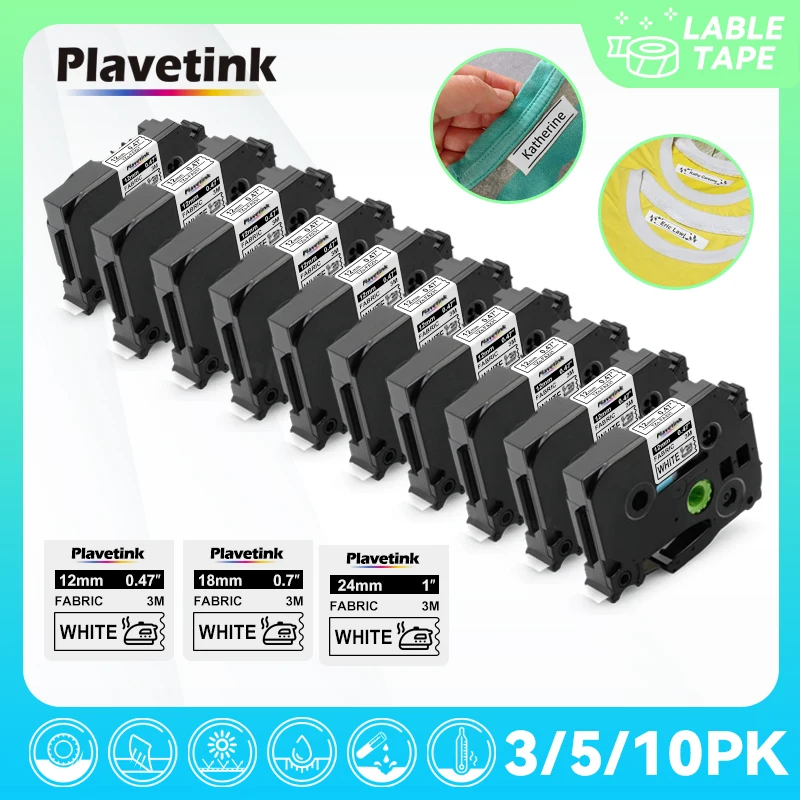 3/5/10pcs FA231 FA241 Compatible Brother 12/18/24mm Iron on Fabric Tapes TZe-FA231 FA251 for Brother P-touch PTH110 Label Maker