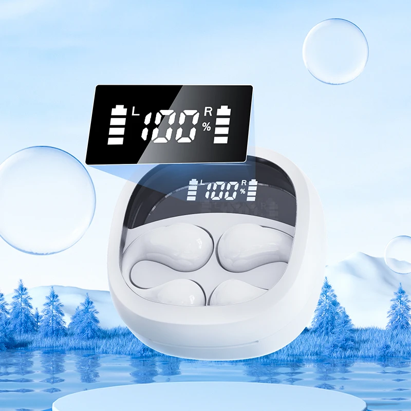 Ai 번역 기능을 갖춘 경량 오픈핏 블루투스 이어폰 스마트 클립온 다기능 번역기 TWS 이어버드